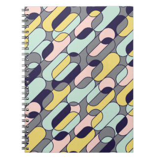 Pale Colours Geometric: Retro Pattern Notebook