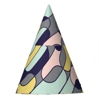 Pale Colours Geometric: Retro Pattern Party Hat