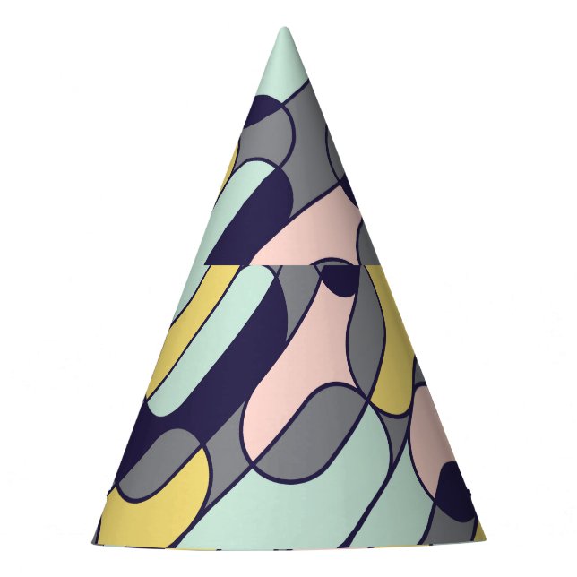 Pale Colours Geometric: Retro Pattern Party Hat (Front)