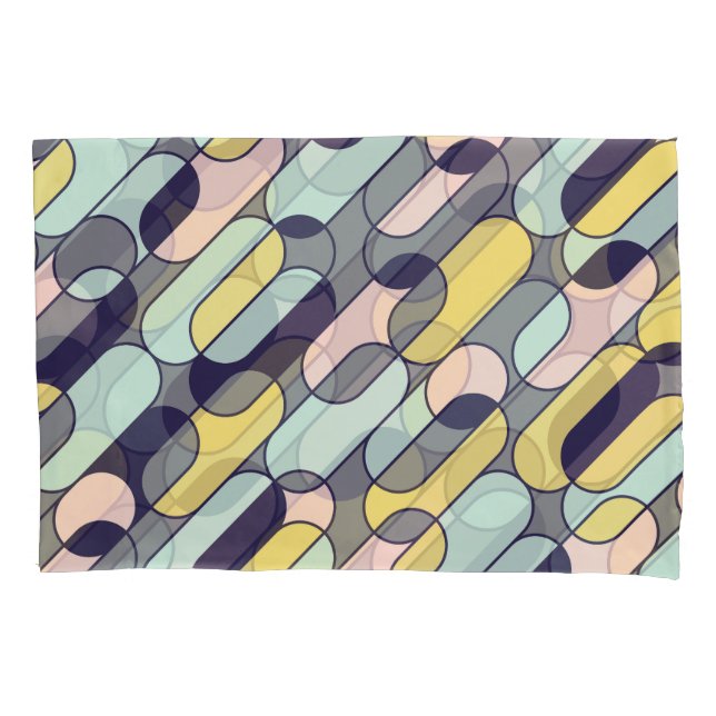 Pale Colours Geometric: Retro Pattern Pillowcase (Front)