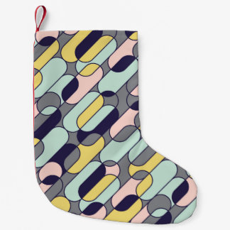 Pale Colours Geometric: Retro Pattern Small Christmas Stocking