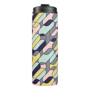Pale Colours Geometric: Retro Pattern Thermal Tumbler