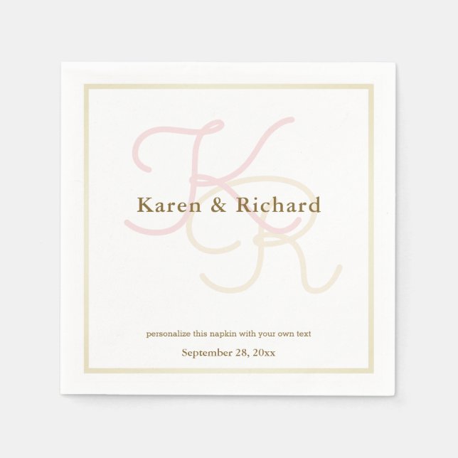 pale colours monogram napkin (Front)