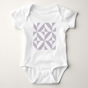 Pale Cool Grape Geometric Deco Cube Pattern Baby Bodysuit