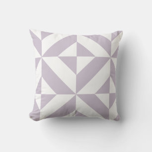 Pale Cool Grape Geometric Deco Cube Pattern Cushion