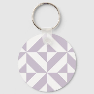 Pale Cool Grape Geometric Deco Cube Pattern Key Ring