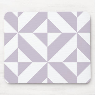 Pale Cool Grape Geometric Deco Cube Pattern Mouse Mat