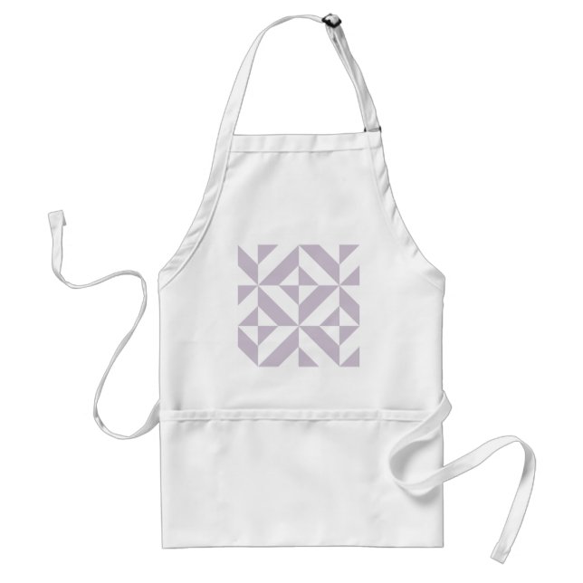 Pale Cool Grape Geometric Deco Cube Pattern Standard Apron (Front)