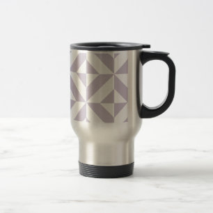 Pale Cool Grape Geometric Deco Cube Pattern Travel Mug