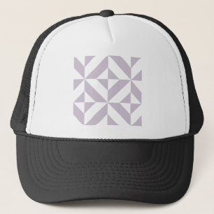 Pale Cool Grape Geometric Deco Cube Pattern Trucker Hat