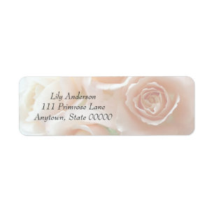 Pale coral roses full frame address label