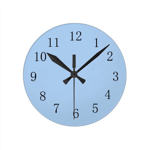 Image of Pale Cornflower Blue Kitchen Wall Clock