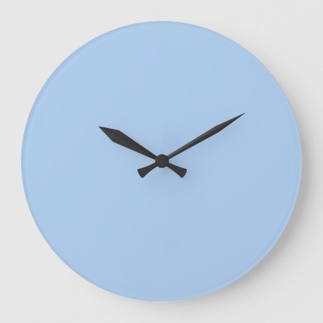 Pale Cornflower Blue Solid Colour Large Clock (Front)