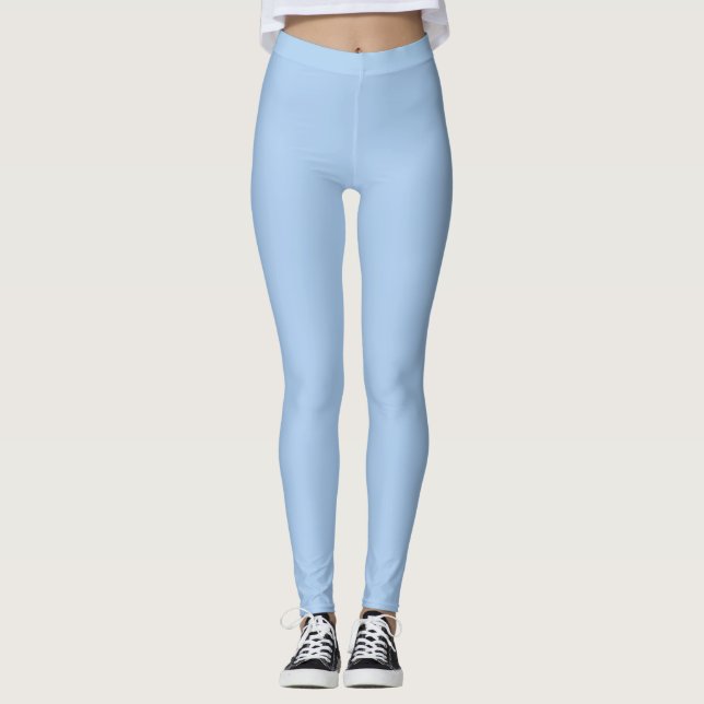 Pale Cornflower Blue Solid Colour Leggings (Front)