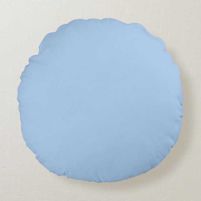Pale Cornflower Blue Solid Colour Round Cushion (Front)