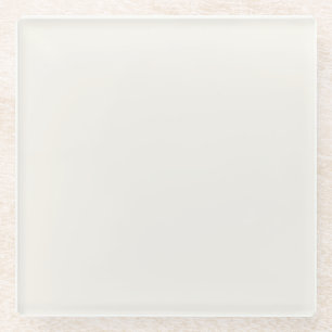 Pale Cream Solid Colour Pairs Twinkle Twinkle 0355 Glass Coaster