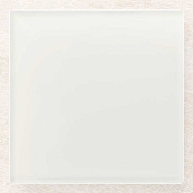 Pale Cream Solid Colour Pairs Twinkle Twinkle 0355 Glass Coaster (Front)