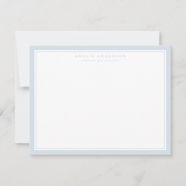 Pale Dove Blue Frame Note Card (Front)