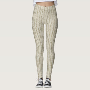 Pale Driftwood Bark – Seamless Coastal Texture Leggings