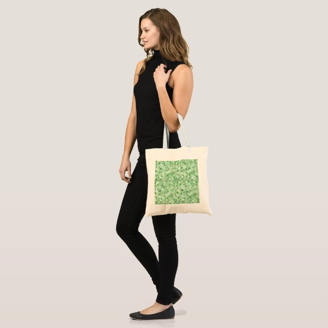 Pale Emerald and Pistachio Cobbled Patchwork Tote Bag (Front (Model))