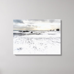 Pale foamy ocean seascape, Iceland Canvas Print