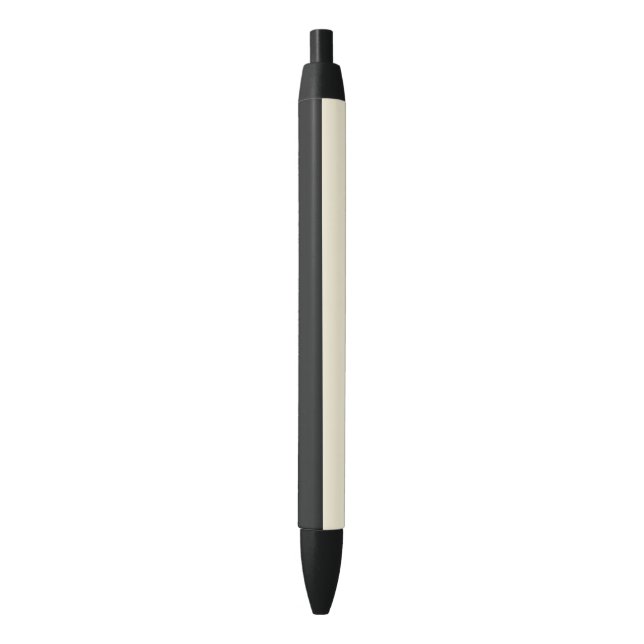 Pale Gold and Black Simple Extra Wide Stripes Black Ink Pen (Front Vertical)