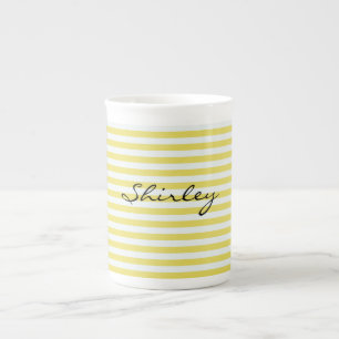 Pale Gold and White Stripes by Shirley Taylor Bone China Mug