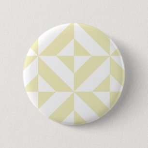 Pale Gold Geometric Deco Cube Pattern 6 Cm Round Badge