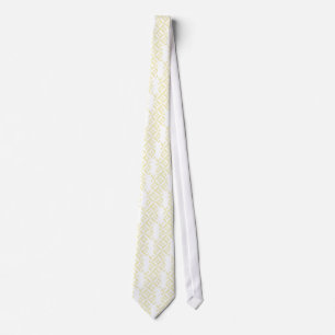 Pale Gold Geometric Deco Cube Pattern Tie