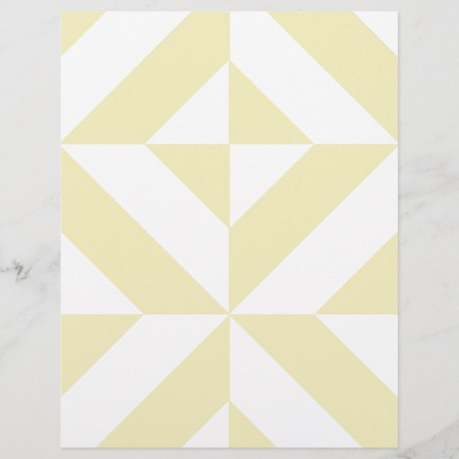 Pale Gold Geometric Deco Scrapbook Paper (Front)