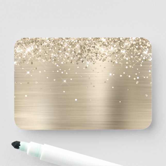 Pale Gold Glitter and Foil Blank Name Tag (In Situ)