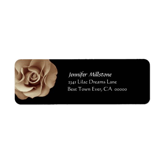 PALE GOLD Rose Wedding Address Label