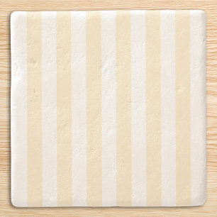Pale Gold Vertical Stripes Stone Coaster
