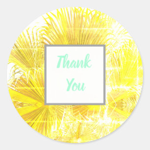 Pale Golden Palm Thank You Wedding Gift Sticker