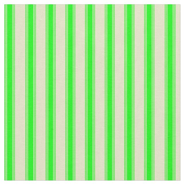 Pale Goldenrod & Lime Stripes Fabric (Close Up)