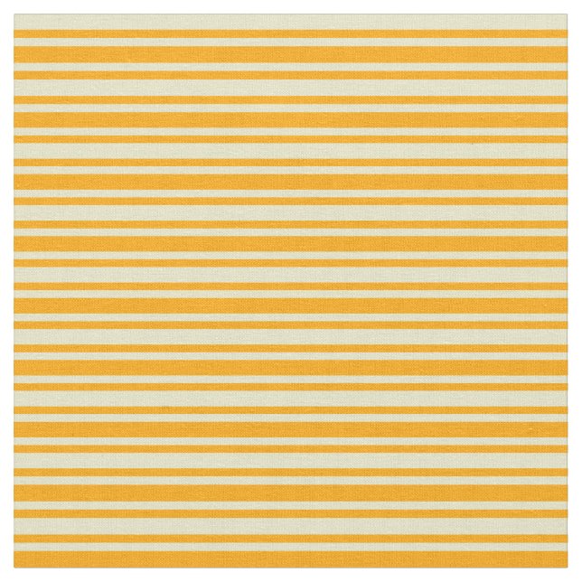 Pale Goldenrod & Orange Lined Pattern Fabric (Close Up)