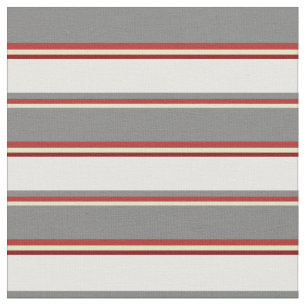 Pale Goldenrod, Red, Gray, White & Maroon Pattern Fabric