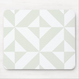 Pale Gray Geometric Deco Cube Pattern Mouse Mat