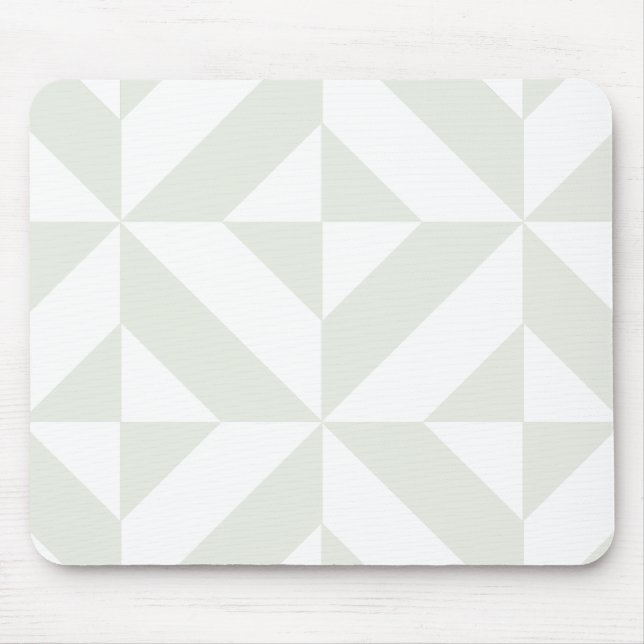 Pale Gray Geometric Deco Cube Pattern Mouse Mat (Front)