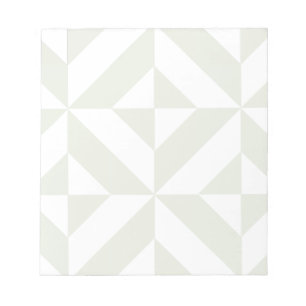 Pale Gray Geometric Deco Cube Pattern Notepad