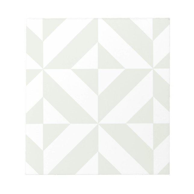 Pale Gray Geometric Deco Cube Pattern Notepad (Front)