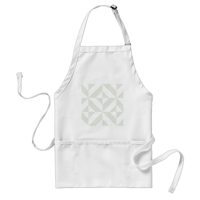 Pale Gray Geometric Deco Cube Pattern Standard Apron (Front)