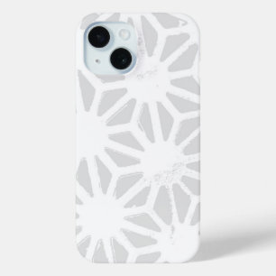 Pale gray geometric pattern iPhone 15 case