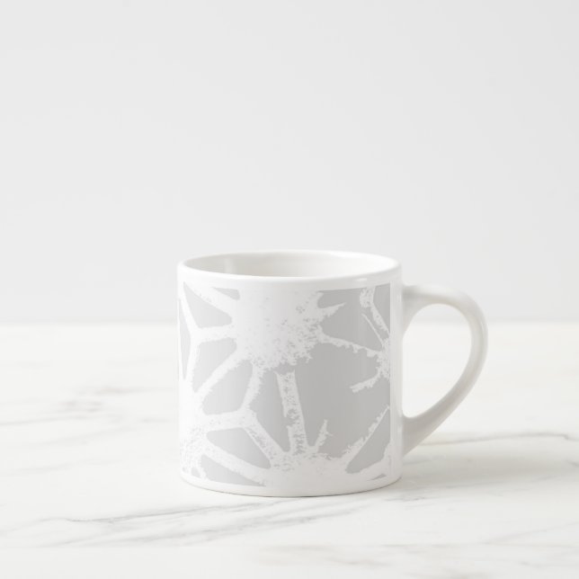 Pale gray geometric pattern espresso cup (Right)