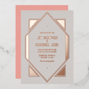 Pale Gray & Rose Gold Gatsby Art Deco Wedding