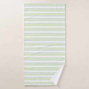 Pale green and beige five stripes pattern bath tow towel