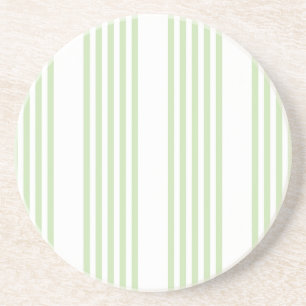 Pale green and beige five stripes pattern coaster