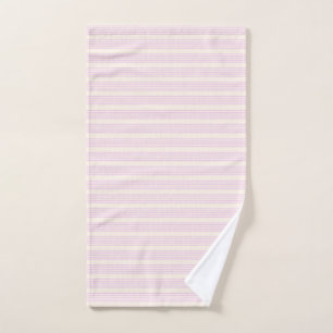 Pale green and beige five stripes pattern hand tow towel