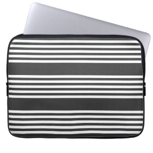 Pale green and beige five stripes pattern laptop s sleeve