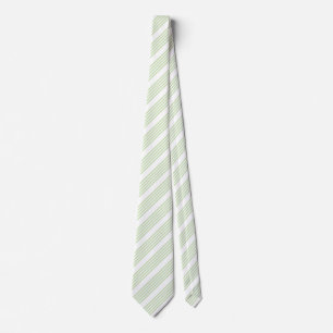 Pale green and beige five stripes pattern neck tie